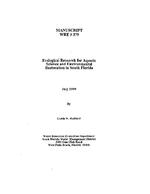 [1999-07] Ecological research for aquatic science and environmental restoration in South Florida