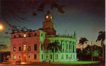 Nighttime view of the Coral Gables City Hall. Coral Gables, Florida