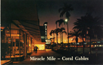 Nighttime view of Miracle Mile. Business District , Coral Gables, Florida