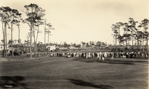 People congregated at the Country Club of Coral Gables golf course. Coral Gables, Florida - recto