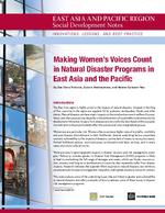 Making women's voices count in natual disaster programs in East Asia and the Pacific