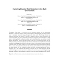 [2010] Exploring disaster risk reduction in the built environment