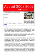 Disaster management appeal 2008-2009