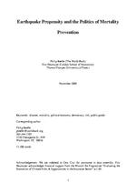 [2009-11] Earthquake propensity and the politics of mortality prevention