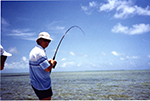 Professional Golfer, Jack Nicklaus, Fighting Bonefish While Fishing with Islamorada Fishing Guide George Hommell