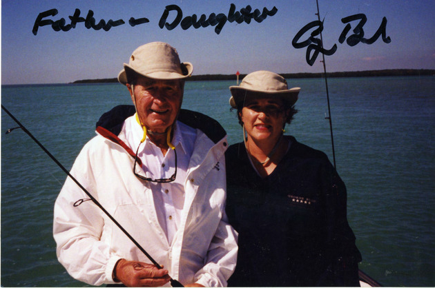 President George H. Bush (41st President, 1989-1993) Standing with Daughter