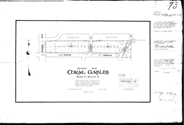 Revised Plat of Coral Gables Block 27, Section B