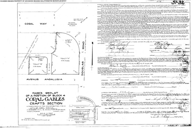 Page's Replat of a Portion of Block 4 Coral Gables Crafts Section