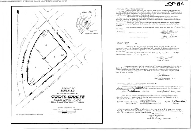 Replat of block 50 of the Revised Plat of Coral Gables Riviera Section Part 3