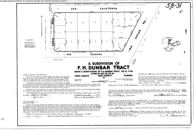 Subdivision of F.H. Dunbar Tract