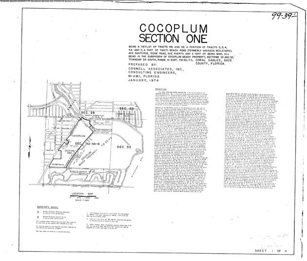 Cocoplum Section One (Sheet 1 of 4)