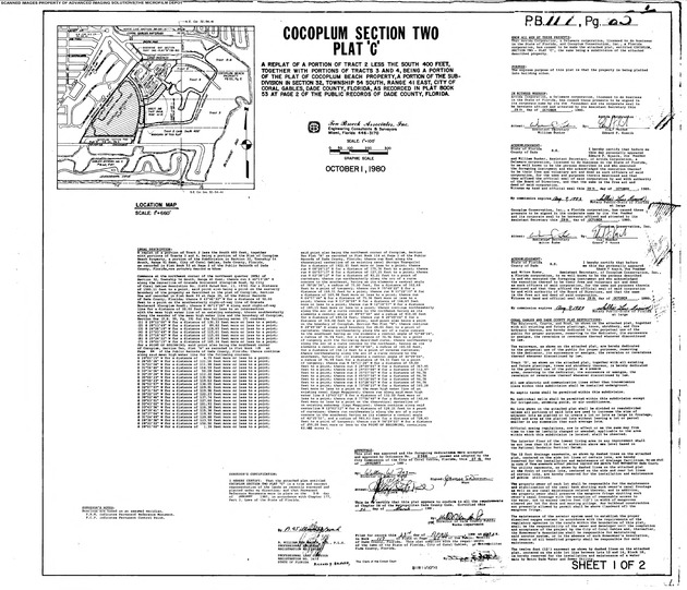 Cocoplum Section Two Plat "C" (Sheet 1 of 2)