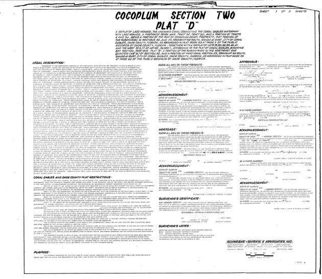 Cocoplum Section Two Plat "D" (Sheet 1 of 3 sheets)