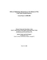 [2007-03-08] Effect of Hydrologic Restoration on the Habitat of the Cape Sable Seaside Sparrow, Annual Report of 2005-2006