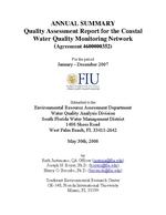 Annual Summary Quality Assessment Report for the Coastal Water Quality Monitoring Network