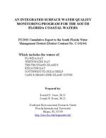 An Integrated Surface Water Quality Monitoring Program for the South Florida Coastal Waters FY 2001 Cumulative Report to the South Florida Water Management District