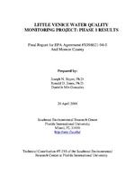 Little Venice Water Quality Monitoring Project: Phase I Results