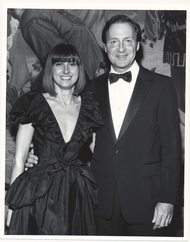 Posed photograph of Eva Gordon and Sy Eisenberg at the Bass Museum Dinner, January 23, 1984