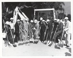[1984] Commissioners with shovels in front of excavator
