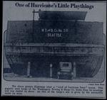 Wrecked barge after hurricane