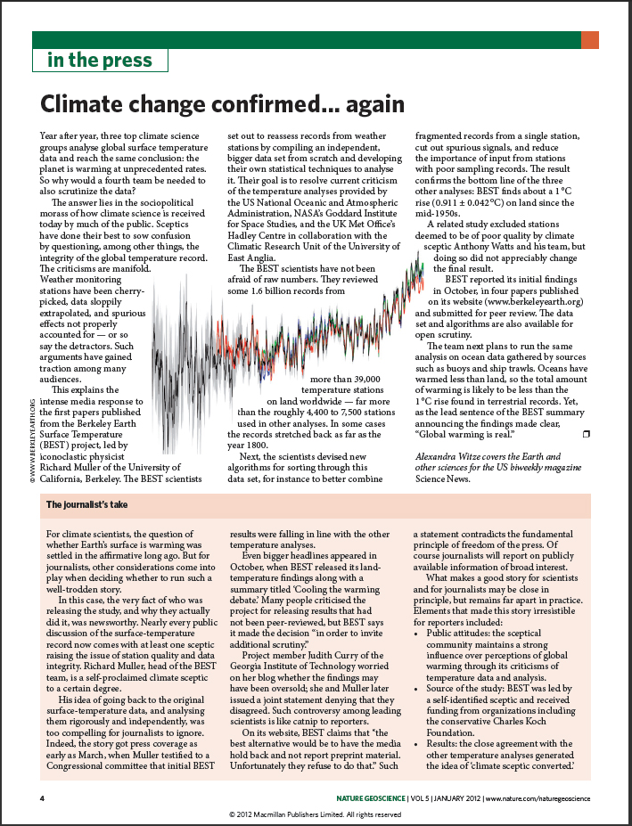 Climate change confirmed...again