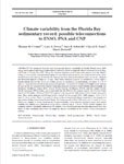 [2002] Climate variability from the Florida Bay sedimentary record