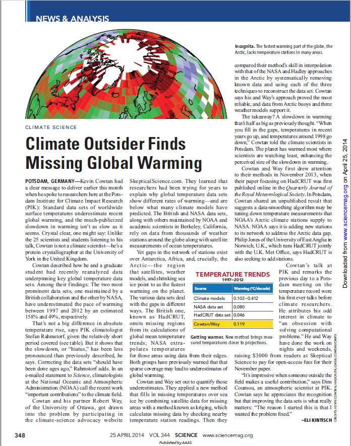 Climate Outsider Finds Missing Global Warming