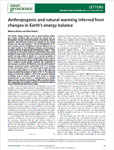 Anthropogenic and natural warming inferred from changes in Earth's energy balance