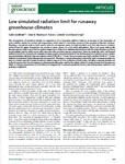 [2013-08] Low simulated radiation limit for runaway greenhouse climates
