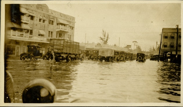 12th Ave. and West Flagler St., Miami Fla.  Nov. 1925 - Rain 16" in 12 hrs - 1925 Florida tropical storm