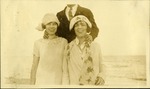 Irene Johnson, Hollywood Jan. 10, 1926 - man and two woman at beach