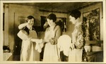 K.P. - KP duty - kitchen patrol, kitchen police  - three women in aprons with tea kettle