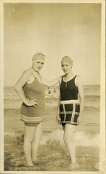 Miami Beach April 1926 - two women in bathing suits in ocean