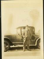 Wisconsin Winter 1926 - Man in suit in front of car