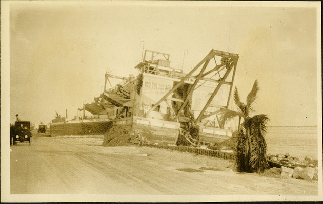 Old Causeway - Ship or rig up against ocean side