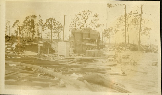 N.W Section - Building debris in field
