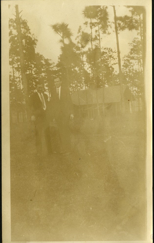 Two men in forest