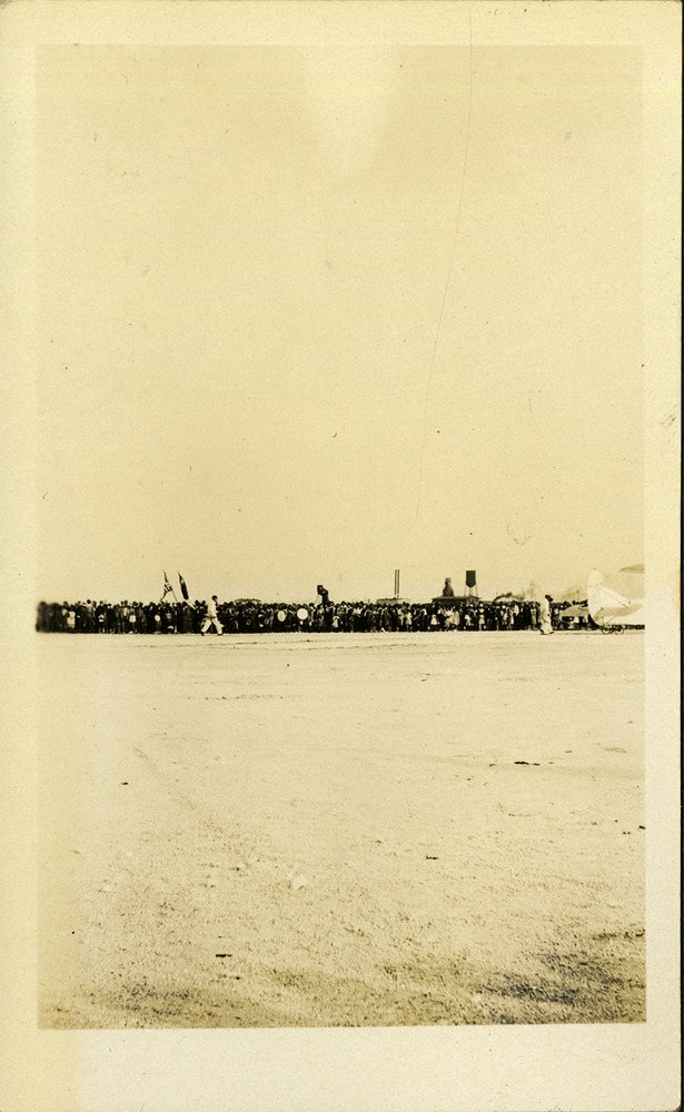Crowd in foreground from the airstrip