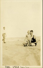 Nov. 1930 - Baby Lou - Man and child at beach