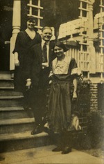 Roanoke, VA 1921; two women and a man on front steps of a house