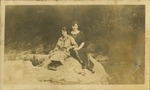 1923 Black Creek Starkey, VA.; Two women sitting on rock near river