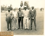 [1970-1972] Attendees pose on the golf course at the Bob Hayes Golf Classic