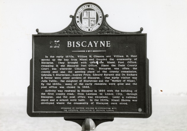 Historical Marker of the community of Biscayne - 