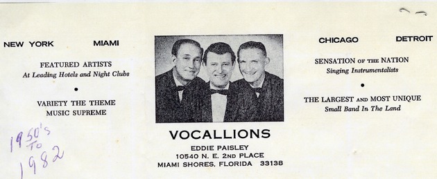 Vocallions - musical group from Miami Shores