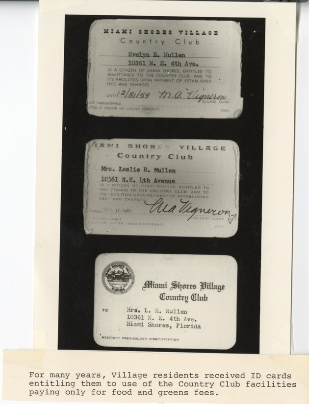 Miami Shores Country Club ID Cards