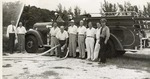 [1940/1950] Fire Truck with personnel and volunteers
