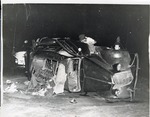 Overturned Car Accident Scene