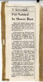 [1978-06-03] News clipping: 3 Arrested, Pot nabbed, in Shores Bust