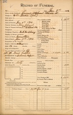 Funeral Record of James Adams