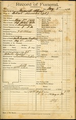 Funeral Record of Maxwell Adams